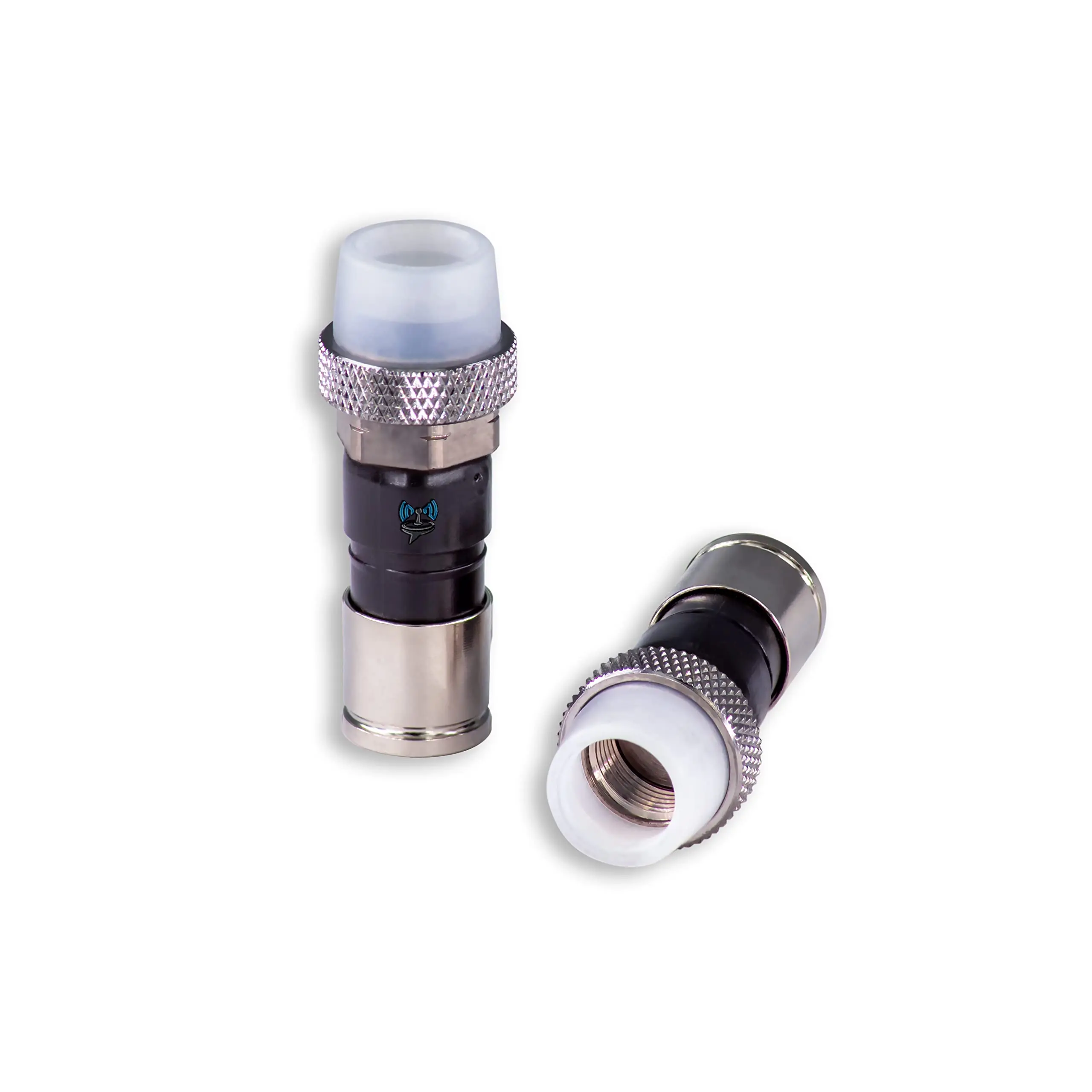 SatelliteSale Indoor/Outdoor Coaxial F-Type Fittings Weather-Seal Connectors for RG-6 Coax Cables Pack of 4 Pcs