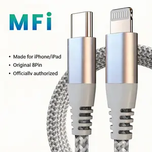 USB-C to Lightning Cable, Mfi Certified, Power Delivery, Data Transfer, Compatible with iPhone 14-8 Series, Reliable Charging & Syncing