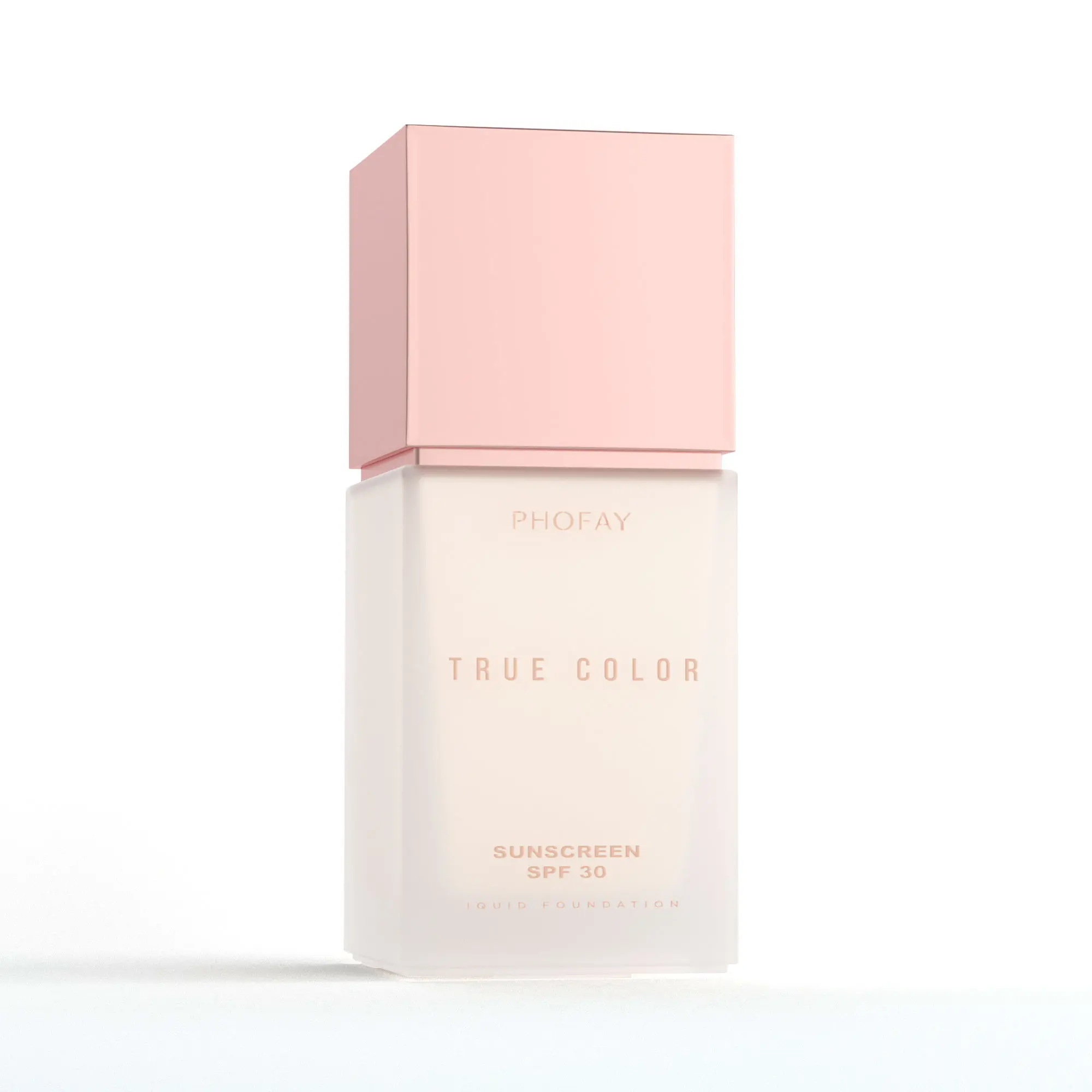 PHOFAY True Color Cosmetic Foundation SPF 30 - 2-in-1 Mineral Sunscreen Liquid Concealer, 24H Waterproof, Sweatproof, Transfer-Proof, Lightweight Natural Matte Finish, Buildable Blendable Coverage for Daily Acne Scars, Redness & Sensitive Skin, Airbrush M