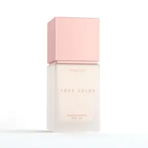 PHOFAY True Color Foundation SPF 30 - 2-in-1 Mineral Sunscreen Liquid Foundation, 24H Waterproof Sweatproof Transfer-Proof, Lightweight Natural Matte Finish, Buildable Coverage for Acne Scars Redness & Sensitive Skin