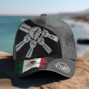 Father’s Day Custom Dad Hat for Mexican Dad – Personalized Baseball Cap with Kids Names Gift for Papá Abuelo Hombre Mexicano