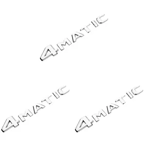 3X 4MATIC Silver Auto Trunk Door Fender Bumper Badge Decal Emblem Adhesive Tape Sticker Replacement for Mercedes-Benz