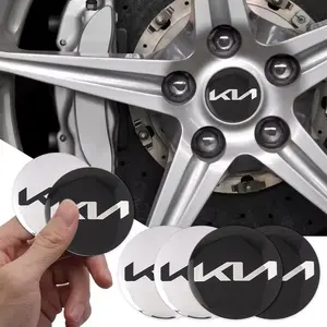 4pcs 56mm Car Wheel Center HUB Cap Badge Logo Sticker, Fits Kia Gtline Gt Line Forte Stinger Shuma Rio Sportage Soul Cerato, Decorative Accessory