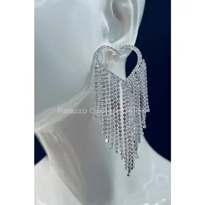 Sweetheart Fringe  Earrings (Silver)