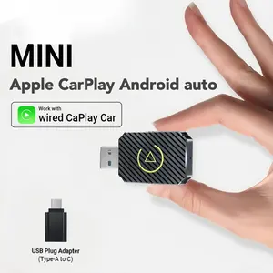 2-in-1 Wireless CarPlay and Android Auto Adapter, Mini Plug-and-Play Dongle for iPhone iOS 12+ and Android 11+, Converts Wired CarPlay/Android Auto to Wireless, Compatible with Cars from 2016+