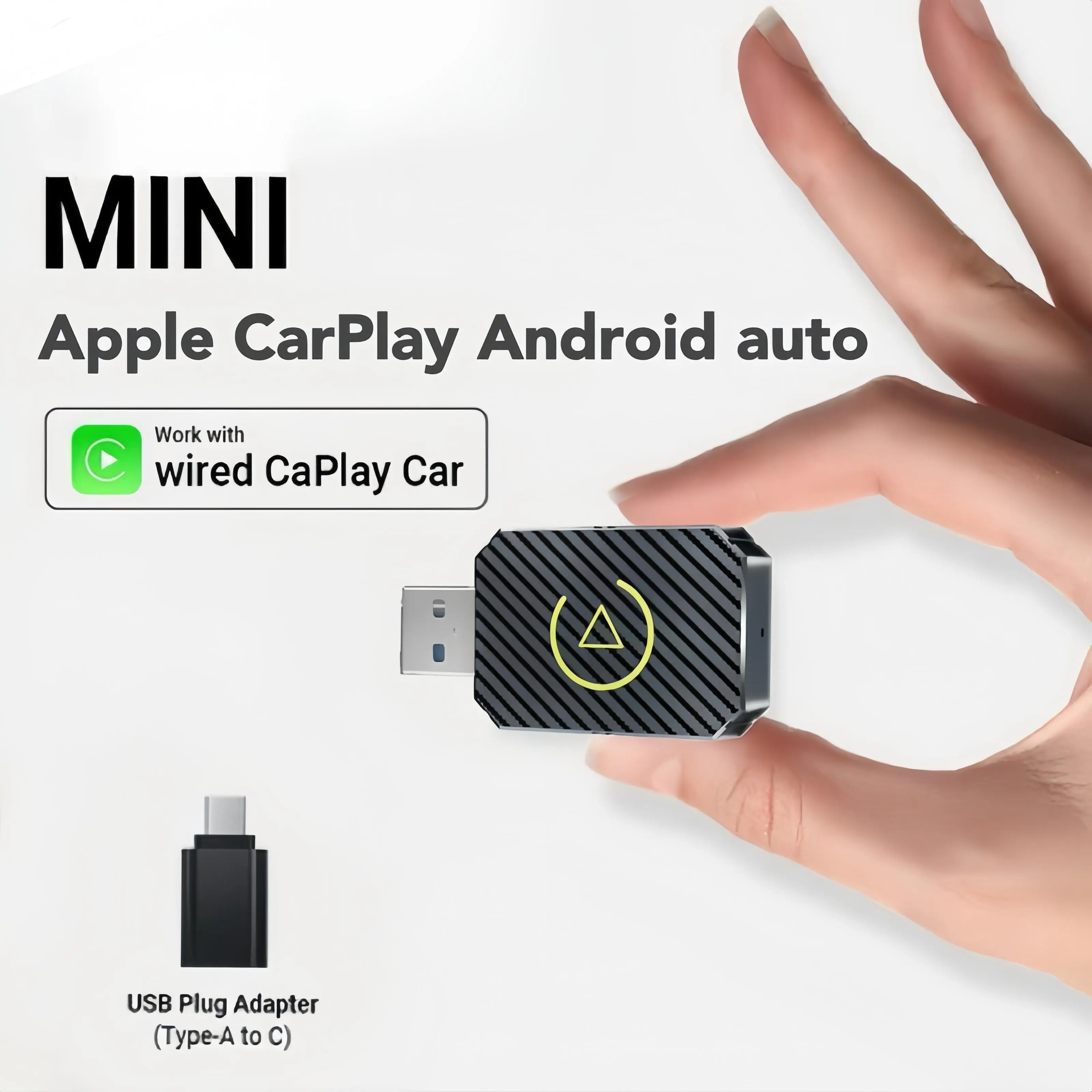 2-in-1 Wireless CarPlay and Android Auto Adapter, Mini Plug-and-Play Dongle for iPhone iOS 12+ and Android 11+, Converts Wired CarPlay/Android Auto to Wireless, Compatible with Cars from 2016+