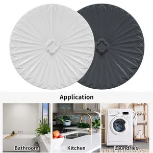 2PCS Bathtub Drain Stopper - 5" Silicone Kitchen Sink Bathroom Hair Water Shower Stopper, Bathtub Drain Plug, Universal Flat Suction Shower Kitchen Cover, Bathroom Laundry Accessories, Bathroom Essentials Accessories