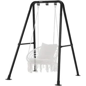 Hammock Chair Stand,Heavy-Duty Steel 300LBS,A-Frame Design,Weather-Resistant Powder-Coated Steel for Indoor Outdoor,Use Easy Assembly,No Hammock Included