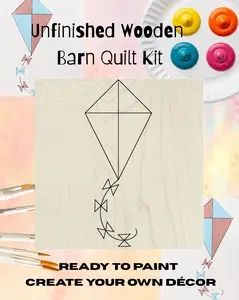 Kite Wooden Barn Quilt Block: Unfinished DIY Craft Kit