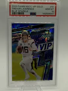 2025 Panini NSCC VIP Gold Trevor Lawrence Blue Sparkle #41 Jaguars PSA 10 /75