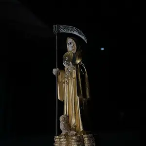 Gold Holy Death 8 Inch Statue in Gold Color with Holy Death Theme Perfect for Collectors