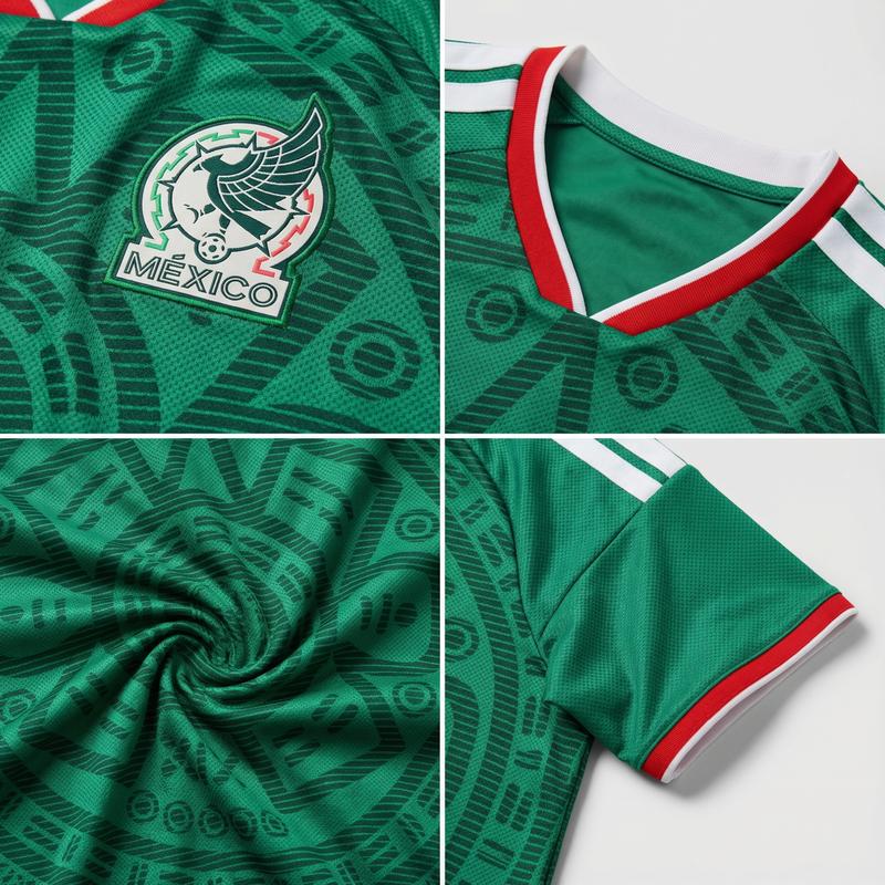 2026 Mexico Home World Cup Green Color Soccer Jersey Stadium Version, Unisex Soccer Jersey For Couple Matching, Vintage Streetwear Soccer Jersey, Perfect Gifts, Sports Top, Gym Athletic Clothes, El Tri Futbol Jersey