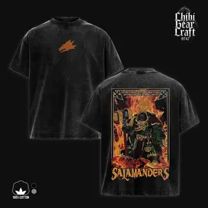 Hellfire Green Salamanders Warhammer 40K Shirt | Vintage Faded Oversized Hoodie & Tee | Dark Grunge Metal Heavy Streetwear Gamer Outfit Gift For Game Fan