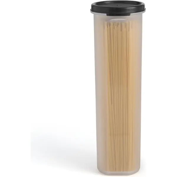 Tall Clear Spaghetti Pasta Container Storage With Lid.Multi-Purpose Kitchen Pantry Organization And Food Storage For Noodles Beans Straws - Airtight Leakproof Spaghetti Keeper BPA Free 37 oz