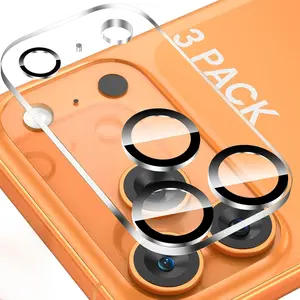 [3count for iPhone 17 Pro Camera Screen Protector, Tempered Glass Film Camera Cover Lens Protector, HD Clear, Full Edge to Edge, Case Friendly for iPhone 17 Pro 6.3"