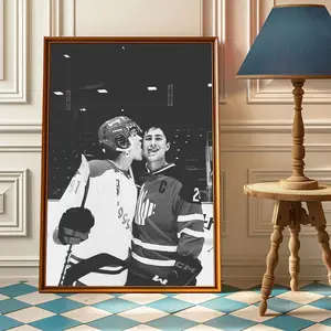 Heated Rivalry Hockey Poster, Shane Hollander and Ilya Rozanov On-Ice Rivalry Scene, LGBTQ+ Sports Drama Wall Art