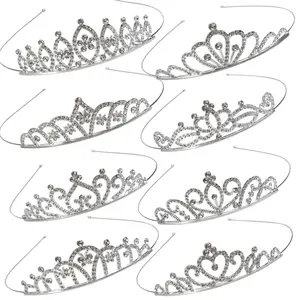 Women's 6-Piece Sparkle Crystal Floral Princess Crown Set - 11cm/4.33" Adjustable Size Hair Accessory for Teenagers, Birthday Party Dress Accents