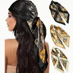 3pcs Square Hair Scarf Bandanas Large Head Scarves Lightweight Hair Kerchief Sleeping Hair Wraps