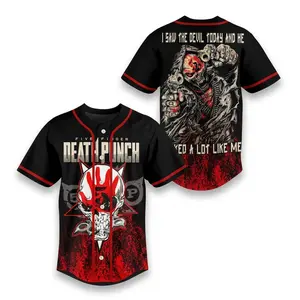 Full Print Five Finger Death Punch Baseball Baseball Jersey Shirt, Vintage Casual Unisex Jersey Shirt for Men & Women, Baseball Jersey for Men and Women, Baseball Jersey Style