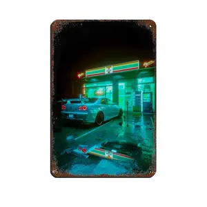 Vintage Metal Tin Signs Skiegraphic Cold Nights 2 Metal Signs, Customize for Office, Business, Home, Workplace, Airbnb, Delivery Signs, Rust Free,Aluminum, Fade Resistant