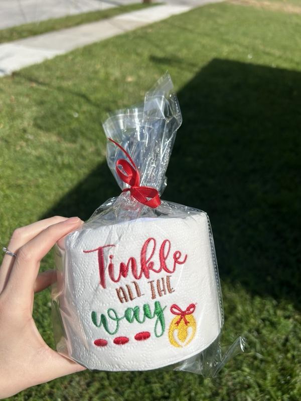 Funny Christmas gift toilet paper embroidery toilet  paper gift for Christmas holidays and friends