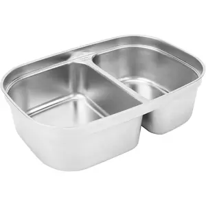 304 Stainless Steel Electric Lunch Box Inner Container, 2 Compartments Removable  Tray, 1.2 L  Replace Container Compatible with 1.5 L SOHIDA Electric Lunch Box ()