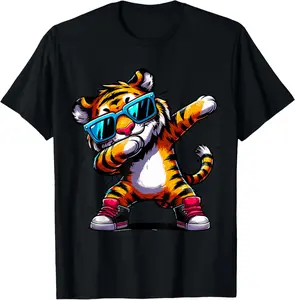 Dabbing Tiger Sunglasses Tiger Animal T-Shirt
