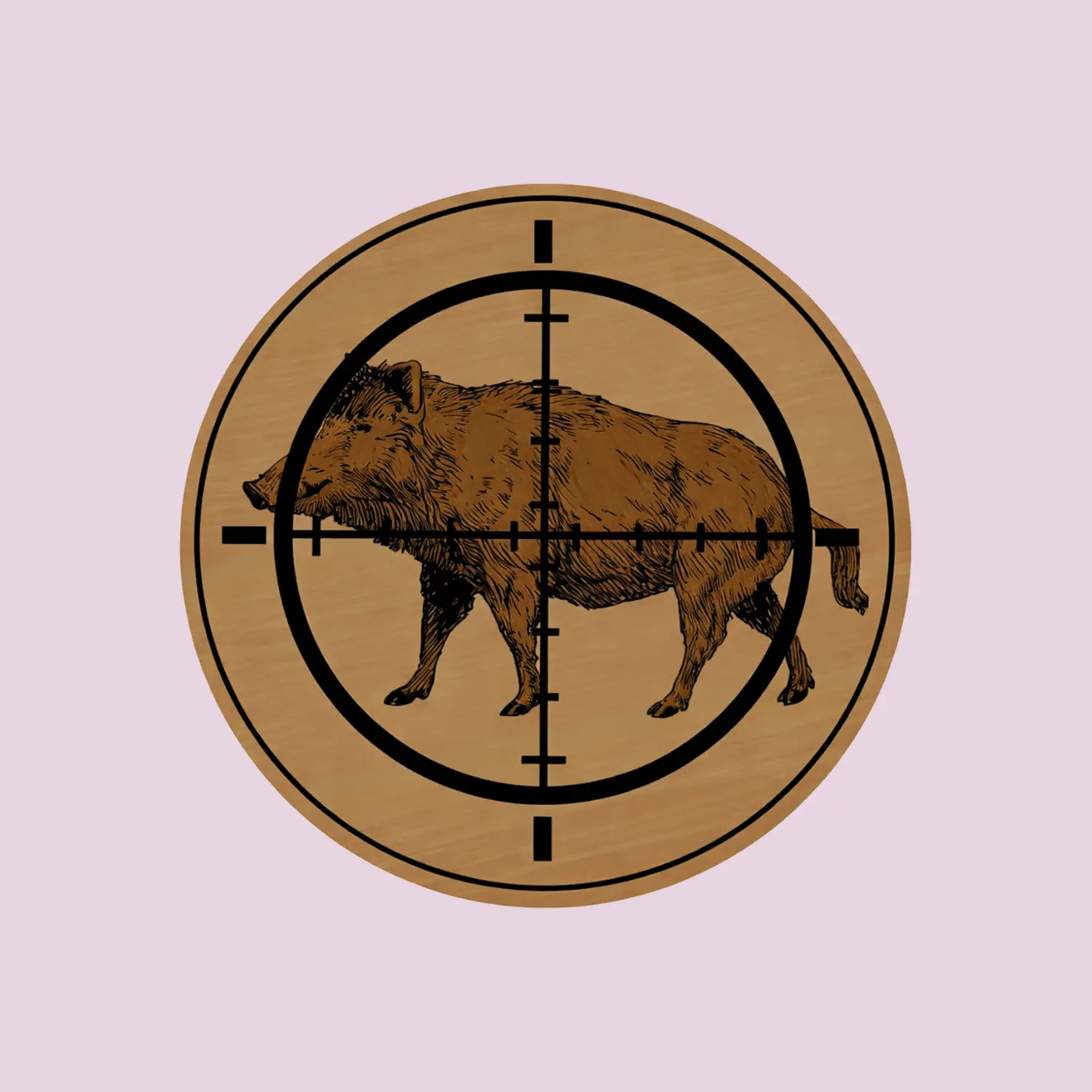 Wild Hog Hunting Sticker, Boar Target Crosshair Decal, Outdoor Hunter Vinyl for Truck Laptop Gear