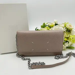 Pre-owned Maison Margiela As Shown Shoulder Bags 4 Stitch Grained Leather Chain Wallet Bag mj4563nd