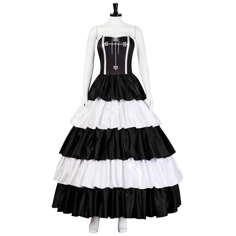 Perona Ghost Princess Black White Gothic Lolita Long Dress Cosplay Costume for Comic Con