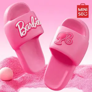 [Spring Special] Miniso Barbie EVA Bathroom Slippers – Non-Slip, Thick Sole, Comfy Pink Slides for Women & Girls