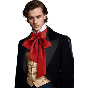 Renaissance Scarf Jabot Cravat,Mens Costume Collar for Victorian Edwardian Western Wedding Halloween Necktie