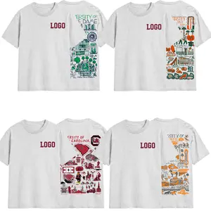 All Teams College Football Graphic T-Shirt, Ash Grey Campus Map Game Day Tee, Unisex Sports Fan Shirt, USA Football Style Top