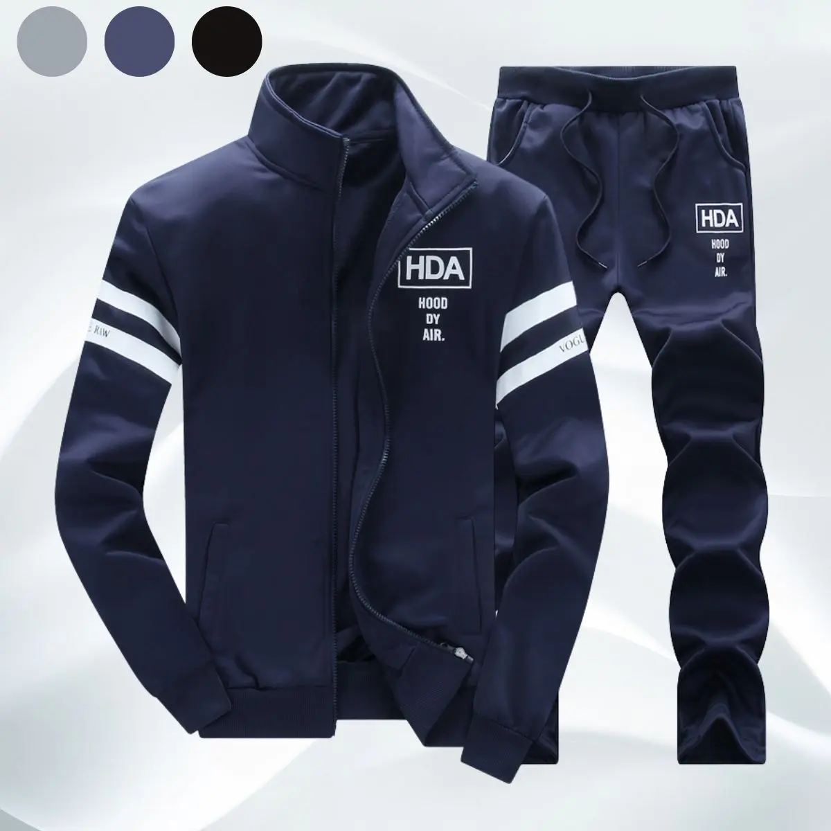 Men's 2-Piece Spring & Autumn Cardigan Top Track Suit - Athleisure Wear, Polyester Clothes, Men's Outfit Sets, Sportswear Set, Casual Athletic Wear, Track Suit Men's Sportswear Set