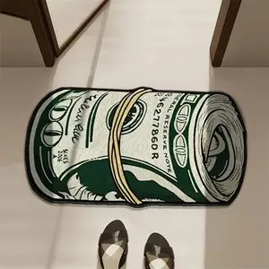 Creative Dollar Bill Shaped Rug, Comfortable Fabric for Indoor Use, Washable Rugs, Floor Decoration Carpet, Home Decor Rugs, Suitable for Living Room, Bedroom, Bathroom
