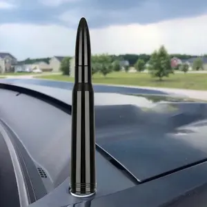 1 Piece Black/Silver Bullet Antenna 50 CAL Suitable for Chevrolet SILVERADO 1500/2500/3500/GMC SIERRA