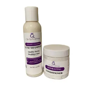 City Qurls Wash Day 2 Piece 4 oz Creamy Shampoo Conditioner Hydrating for Natural Hair Growth, Small Bundle