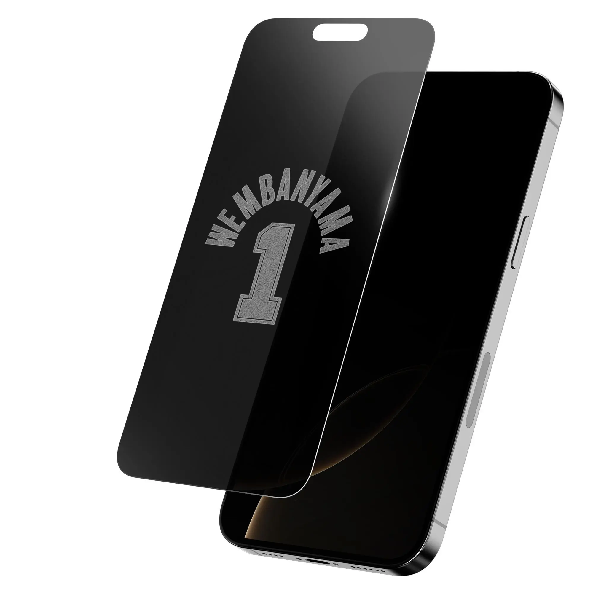 Personalized Victor Wembanyama Tempered Glass Privacy Filter Screen Protector with Victor Logo for Smartphones - 0.33mm, Protection, Scratch Resistant, Easy Installation, Mobile Phone Accessory
