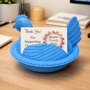 Hen on Nest HON Business Card Holder 3D Printed Desk Display Organizer