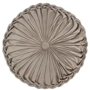 Pisa Taupe Velvet Round Pillow