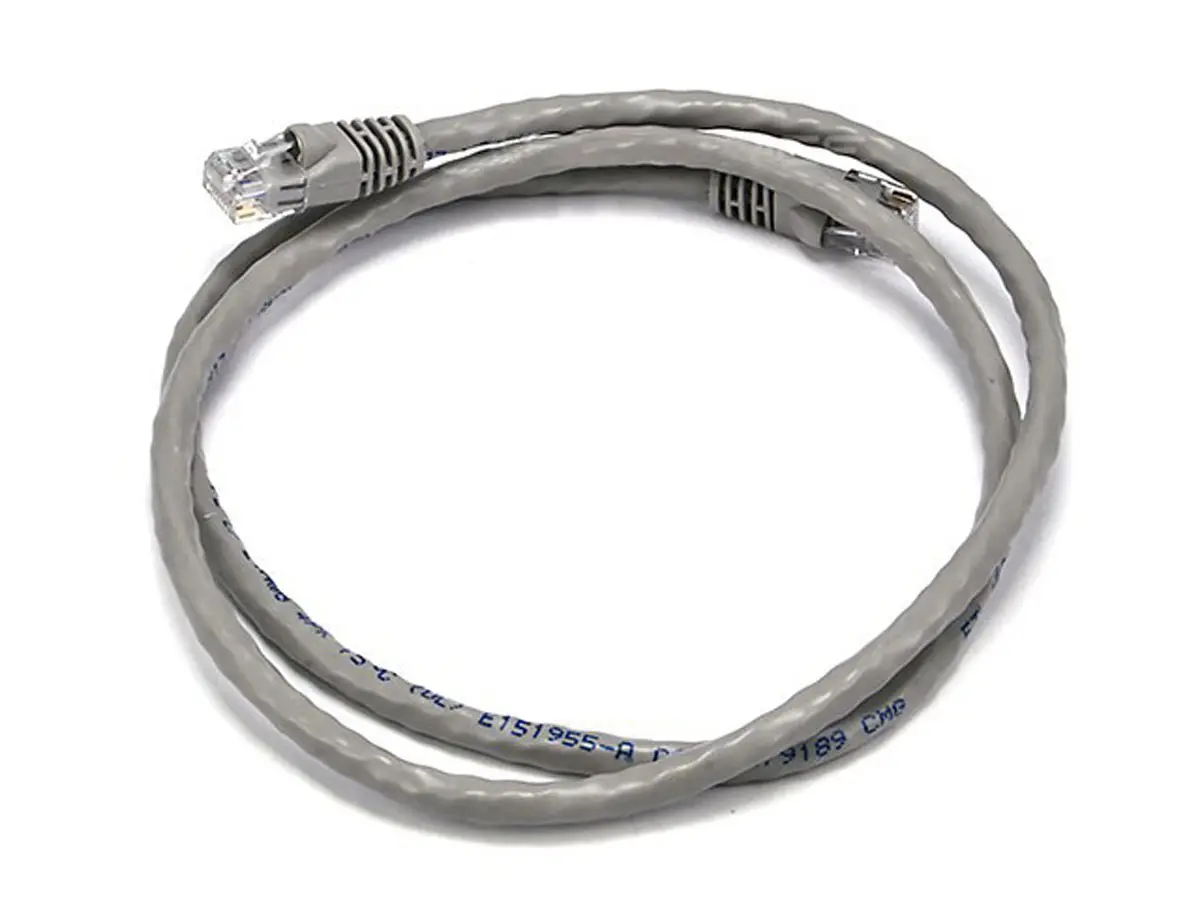 Monoprice 2375 3 ft. 24AWG Cat6 500MHz Crossover Bare Copper Ethernet Network Cable, Gray