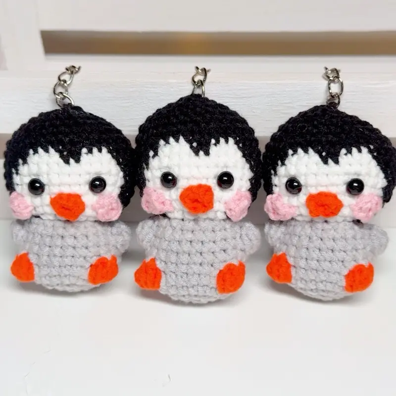 Crochet penguin keychain
