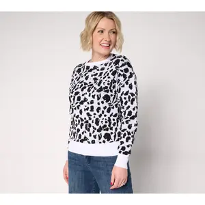 nicole by Nicole Miller Embellished Jacquard Sweater