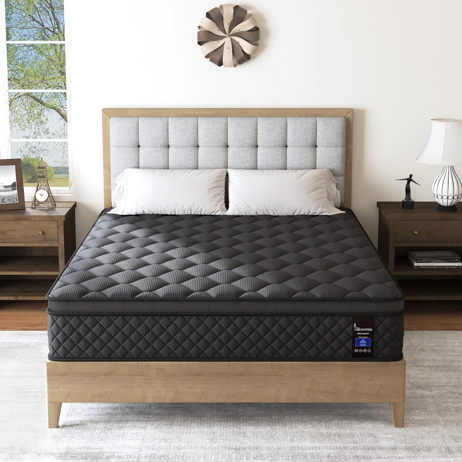 Luxury Gel Memory Foam Hybrid 5 Zone Pocket Spring Mattress In A Box Medium Firm Twin Full Queen King 10" 12" 14" For Motion Isolation Edge Support, Hybrid Bed Mattress, Memory Foam Mattresses