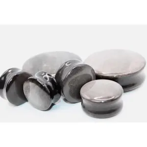 Silver Obsidian Double Flare Plugs – Polished Stone Gauges PAIR 3mm-38mm