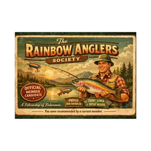 Anonymous Rainbow Anglers Fishing Club Prank Postcard, Fishing Joke Gag Toy - Anonymous Sending Option, Joke Gift, Anonymous Mailbox Surprises
