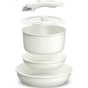 5- Ceramic Pot & Pan Set with Detachable Handle - Nonstick Cookware Set with Lid - PFOA,  & PTFE-FREE, RV Cookware for camping, Dishwasher safe, Oven Safe
