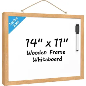 Double-Sided Dry Erase Board 11"x14" Small White Board for Wall   Whiteboard  Wooden Framed for School Room Office