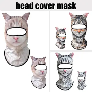 Men's Breathable 3D Animal Ears Headband, Outdoor Activity Full Face Mask, Summer Fun Sun Protection, Perfect Holiday Gift