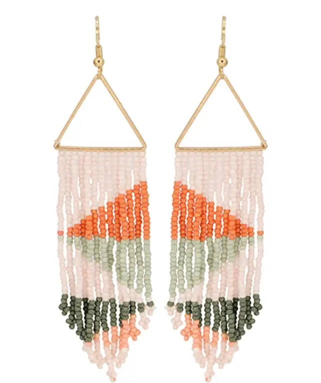 Triangle and Seed Bead Earrings